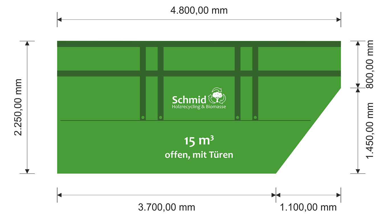 Container offen mit Türe 15m³