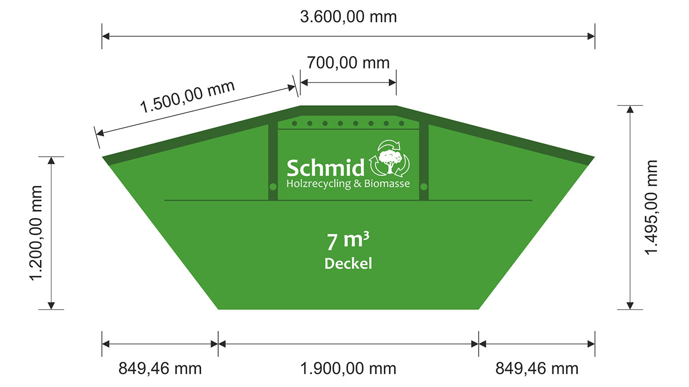 Container mit Deckel 7 m³